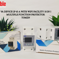 TOMZN Wifi Multi Function Protector, 10 in 1 WIFI VA, WIFI All in One VA Device, 110V, 220V AC, WIFI Smart Energy Meter Kwh Metering, Monitoring VA, Timer Relay Smart Home 63A, VA Control Device, Relay, VA Protector option, 2P