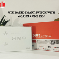 4 Gang + 1 Fan Wifi Based, Smart Wall Switch, Wireless Digital Modern Remote Control, Work With Google Home, Tuya, Smart Life, Alexa, Wifi, Bluetooth, ZigBee, Tmall Genie, Xiaoai Classmate, iOS/Android