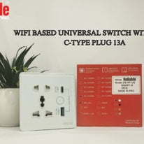 5 Pin Universal Socket US With USB/C Type Charging Wifi Based, Smart Wall Sockets, Wireless Digital Modern Remote Control, Work With Google Home, Tuya, Smart Life, Alexa, Wifi, Bluetooth, ZigBee, Tmall Genie, Xiaoai Classmate, iOS/Android