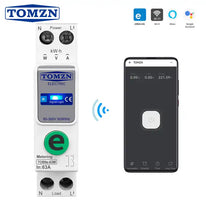 Tomzn Smart WiFi Circuit Breaker TOB9E-63M 63A Ewelink kWh Meter Energy Monitoring Voltage Current Protection