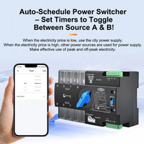 Wifi, 4P 125A ATS, New Black Model, TOMZN Din Rail, App EWelink WIFI Smart ATS Timer 230V Dual Power Automatic Transfer Electrical Selector Switch Uninterrupted - Image 2