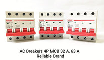 4P 32A, 63A AC, Reliable Breaker MCB, C type, 230/400V~ 50HZ/60HZ Miniature Circuit Breaker