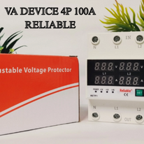 3 Phase 100A, VA Control Device, Reliable Din rail, adjustable Over Under Voltage, current limit protection, Relay, VA Protector 4P