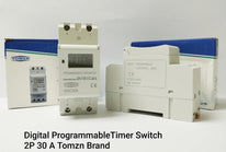 2 Wire Weekly 7 Days Programmable Digital TIME SWITCH, Tomzn, Relay Timer Control AC 220V 230V, 30A Din Rail, 2P - Image 2