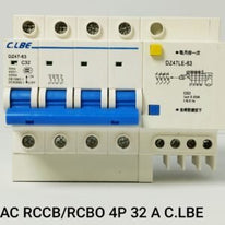RCCB / RCBO AC 4P 32A, Reliable AC Breaker, Over Current Leakage Protection, Residual Current Operated Circuit Breaker 6kA, 30mA C type 230/400V~ 50HZ/60HZ Miniature Circuit Breaker
