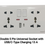 Double 5 Pin Universal Socket With USB and C- Type Charging 16A / Universal Light Plug 16A