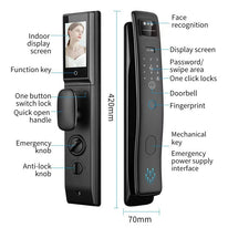 Smart Door Lock with Video Calling, Intelligent Digital Lock, Security Code, Card, Unlock Fully Automatic, TTlock, Tuya, WiFi, 3D Face Smart Door Lock with Camera and Fingerprint - Image 3