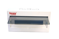 18 Ways Surface Mounted ABS Cover Metal Base Distribution Box, For MCB Breakers, IP30, AC Distribution Box, DC Distribution Box