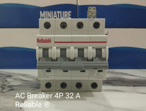 4P 32A AC, Reliable Breaker MCB, C type, 230/400V~ 50HZ/60HZ Miniature Circuit Breaker