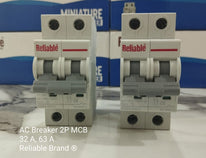 2P, 32A, 63A AC, Reliable Breaker MCB, C type 230/400V~ 50HZ/60HZ Miniature Circuit Breaker