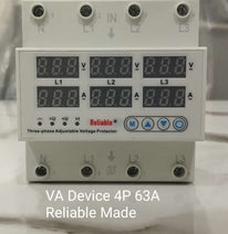 3 Phase 63A, VA Control Device, Reliable Din rail, adjustable Over Under Voltage, current limit protection, Relay, VA Protector 4P - Image 3