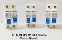 1P+1P MTS 63A Tomzn, Dual Power Manual Transfer switch, 1P+1P 63A AC Change Over Breaker Type, Isolating Switch