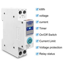 TOMZN TOB9e-63M Ewelink 110V 220V, WIFI Smart Energy Meter Kwh Metering, Monitoring Circuit Breaker, Timer Relay Smart Home 63A, VA Control Device, Relay, VA Protector option, 2P