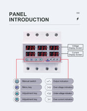 Tomzn 3 Phase Voltage Protection Relay 100A 4P Over Under Voltage Current Protector DIN Rail