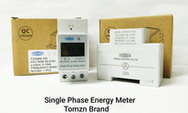 Tomzn 4-in-1 Energy Meter 100A 2P DIN Rail Voltage Current kWh Watt Monitor AC 110V 220V