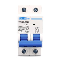 Tomzn AC MCB 2P 20A 25A 32A 63A TOB1-63 C Curve 230400V Circuit Breaker
