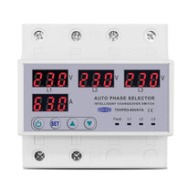 Tomzn Auto Phase Selector 63A 3 Phase 3P+N Voltage Current Protection Relay DIN Rail