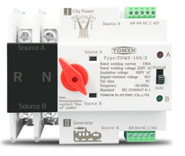 Tomzn Automatic Transfer Switch ATS 2P 63A 100A 125A Single Phase 110V 220V Dual Power Changeover