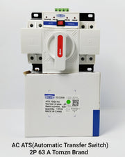Tomzn Automatic Transfer Switch ATS 2P 63A Single Phase Dual Power Changeover 110V 220V