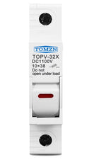 Tomzn DC Fuse Holder 1000V 10x38mm Solar PV Fuse Base with DC Fuse 15A 20A 25A 32A