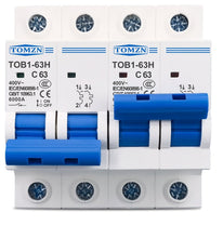 Tomzn Manual Transfer Switch 63A 2P+2P Interlocking Dual Power Changeover AC Isolator 230/400V