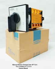 Tomzn Rotary Changeover Switch 4P 75A 0-1-2-3-4 Positions AC Cam Switch 690V Motor Control Isolator