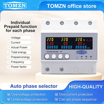 Tomzn Smart WiFi Auto Phase Selector 63A 3P+N Voltage Current Protection Relay 3 Phase Monitor