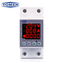 Tomzn VA kWh Control Device 63A 2P Energy Meter Voltage Current Protection Relay DIN Rail