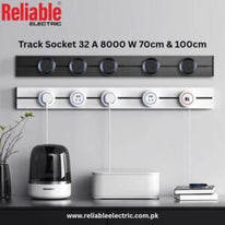 100 CM Track Socket Kitchen Wall Outlet, 8000 Watt Universal Standard Round Removable Adapter Plug, Electrical Outlet
